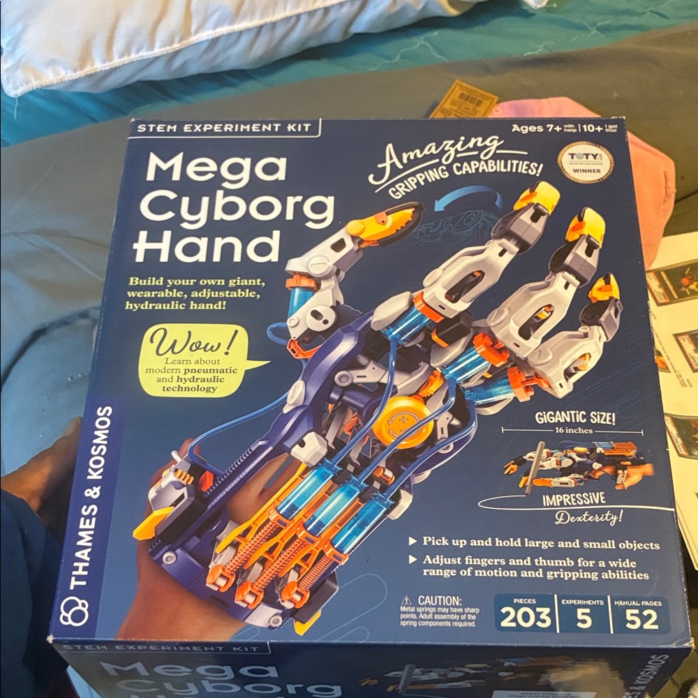 stem Mega Cyborg Hand Toy - Blue, Orange, Yellow, White
